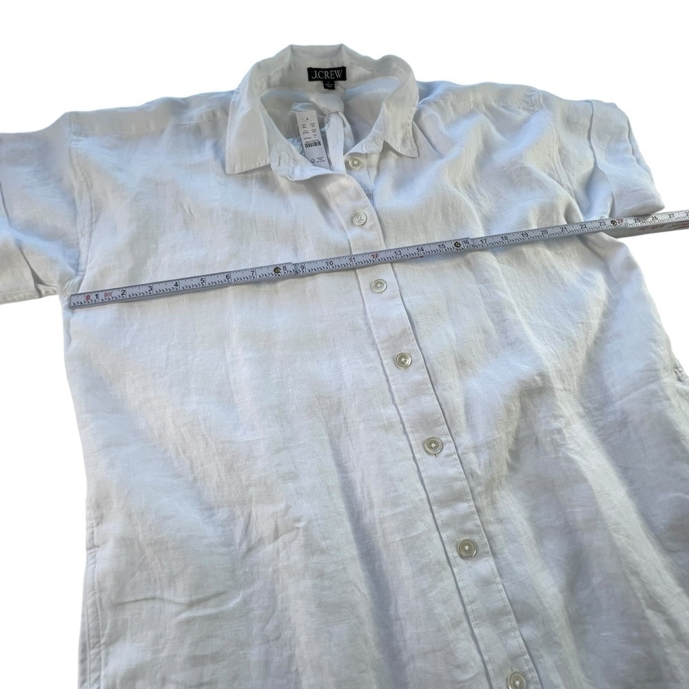 J.Crew Capitaine Shirtdress in Linen in White Color Size Large - Picture 10 of 14